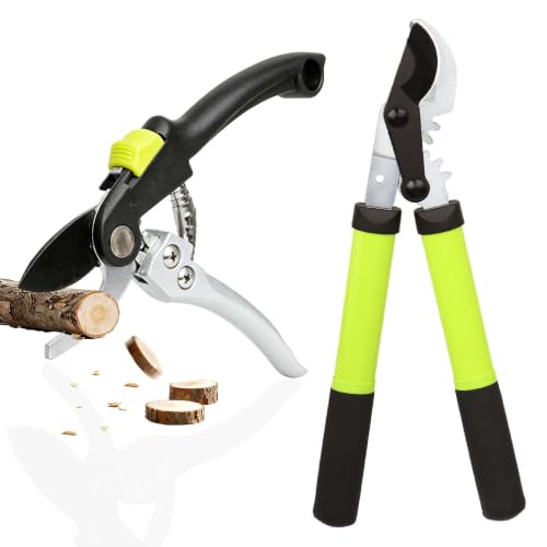 YRTSH Garden Shears Set, 2-Piece Pruning Loppers...