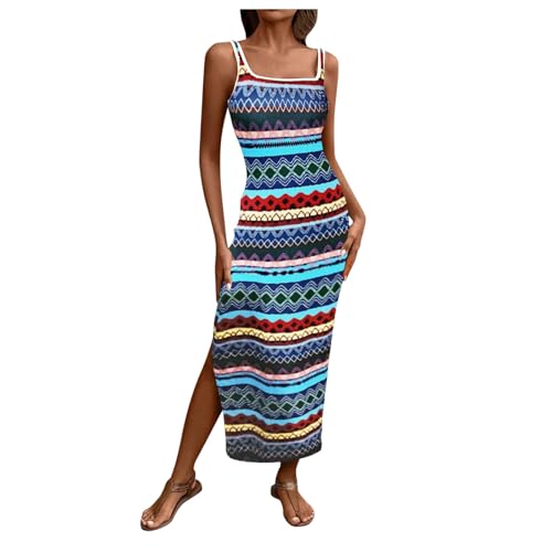 Robe d'été colorée longue et robe décontractée en tricot