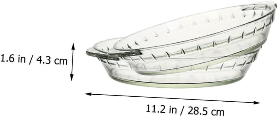 STOBAZA 2pcs Glass Baking Dishes Oven Dinnerware Deep Baking Pan Broiler Pan Food Serving Dish Microwave Safe