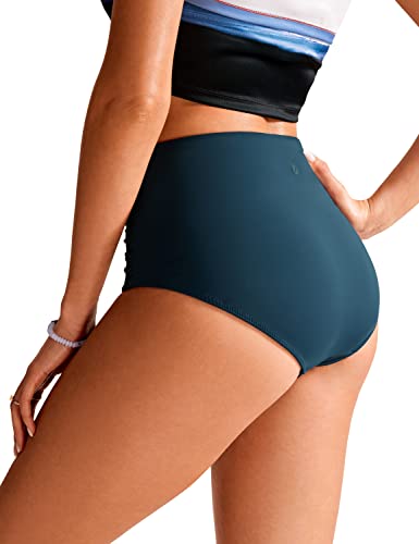 Crz Yoga Womens High Waisted Ruched Bikini Bottom Tummy Control Swim Bottoms Retro Full Coverage Tankini Swimsuit Briefs Insignia Blue Medium #TOP1