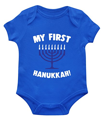 SpiritForged Apparel My First Hanukkah Infant Bodysuit, Royal 12 Months