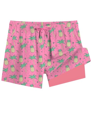 Men's 5-inch Swim Trunks with Compression Lining, 5-inch Quick Drying Board Shorts with Pockets