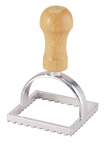 Fantes Ravioli Maker Stamp Set, Square Stamp With Wooden Handle And Fluted Edge, 2.75-Inch, The Italian Market Original Since 1906 #TOP1