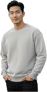 Men's Crew Neck Sweatshirt, Long Sleeve, Casual Pullover, Multiple Colors Available Price In India