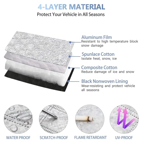 Image of Car Windshield Snow Cover Compatible with Ford Maverick 2022 2023 2024+, Waterproof Windproof Dustproof Sun Protection Snow Protection Car Windshield Cover Available Around The Clock Accessories