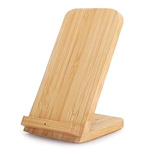 Houten draadloze oplader, 10W draagbare snelladende telefoonstandaardbeugel Draadloze oplaadstandaard Ondersteuning Qi…