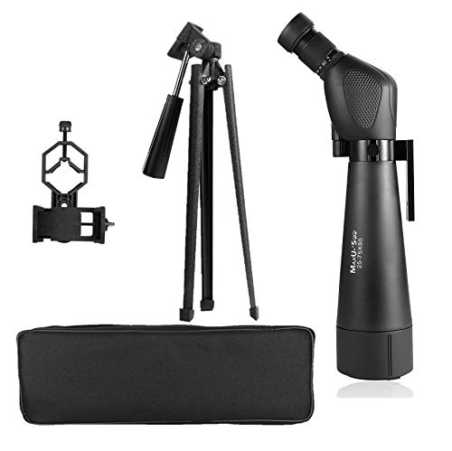 MaxUSee 25-75x80 Dual Focusing Zoom HD Waterproof Spotting Scope with Carrying Bag Phone Adapter, BAK4 Prism FMC Lens for Target Shooting Hunting Bird Watching Wildlife Scenery Moon Viewing