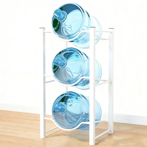 Estante para botellas de agua con 5 cubetas y dispensador antideslizante para organización