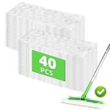 40 Count Dry Sweeping Cloth Refills for Swiffer Sweeper Dust Mop, Pet Heavy Duty Sweeper Mop Pads for Multi Surface Floor Cleaning, Unscented