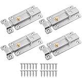 【Material fuerte】Nuestras cerraduras correderas de pestillo de puerta están hechas de acero inoxidable de alta calidad, resistente al desgaste y duradero, y no son fáciles de corroer, tienen una fuerte estabilidad y pueden proporcionarte una protección fiable.