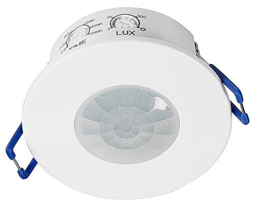 McShine - IR Infrarot Bewegungsmelder innen, Unterputz Deckenmontage | LX-420 | 360° Reichweite 8m, IP65, LED geeignet, Lichtsensor für Innebreich Decke