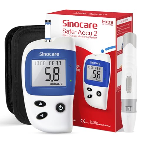 sinocare Diabetes Test Kit, Blood Glucose Monitor, Safe-Accu2 Blo...