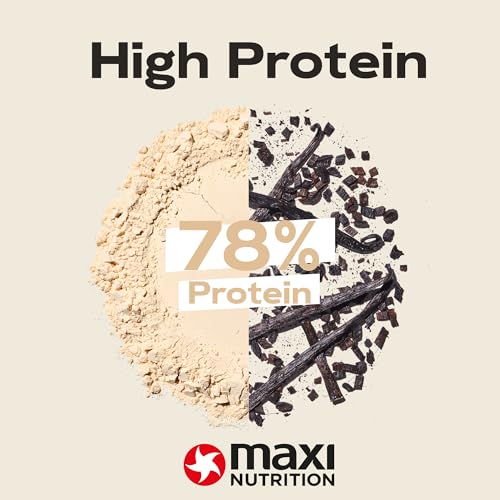 MaxiNutrition MaxWhey 100% Whey Proteinpulver Vanille 420 g Dose, ergibt 14 Protein-Shakes à 23g Eiweiß, ohne künstliche Aromen, inkl. Vitamin B6, Made in Germany