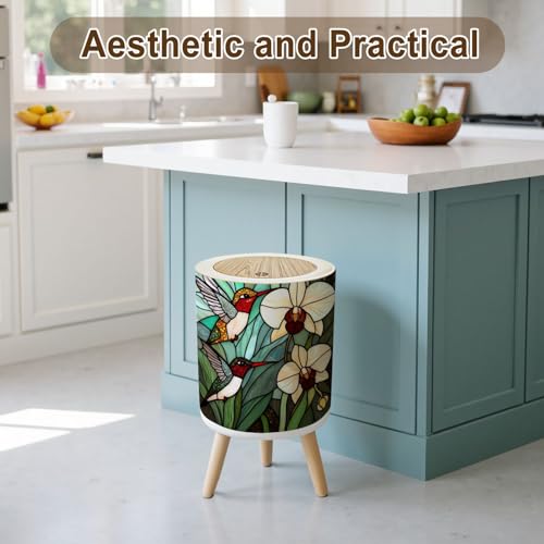 Caneca de basura redonda con tapa press-top 7L miniatura 3
