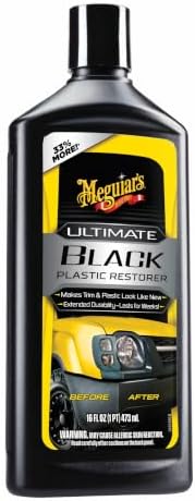 Meguiar's Ultimate Black Plastic Restorer - Kunststoffpflege Auto - Zierleisten & Stoßfänger - hervorragender UV-Schutz und Glanz - Schutz vor Ausbleichen - 355ml, G15812EU