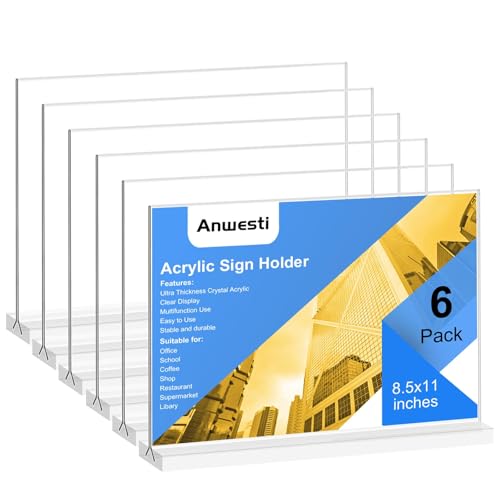Anwesti Acryl-Schilderhalter 28x21 cm 6er Pack