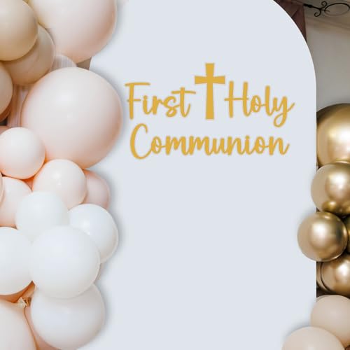 First Holy Communion Decal - Baptism Party Backdrop Sign, Balloon Arch Decal for Communion Celebration, First Holy Communion Party Supplies by Ramciyo - Image 6