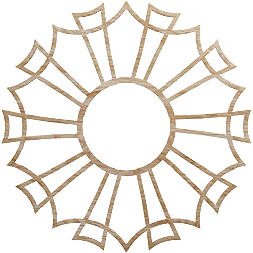 Image of Ekena Millwork 30 inchOD x 10 1 /2 inchID x 3 /8 inchT Augustus Wood Fretwork Pierced Ceiling Medallion, Red Oak