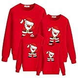 🎅 TMOYJPX Jersey navideños familiares Sudadera navidad familia mujer hombre niño - Material: 85% Mezcla de algodón; - cómoda Lindo Pijama familiar a juego.(Elija el tamaño correcto según su tipo de cuerpo)