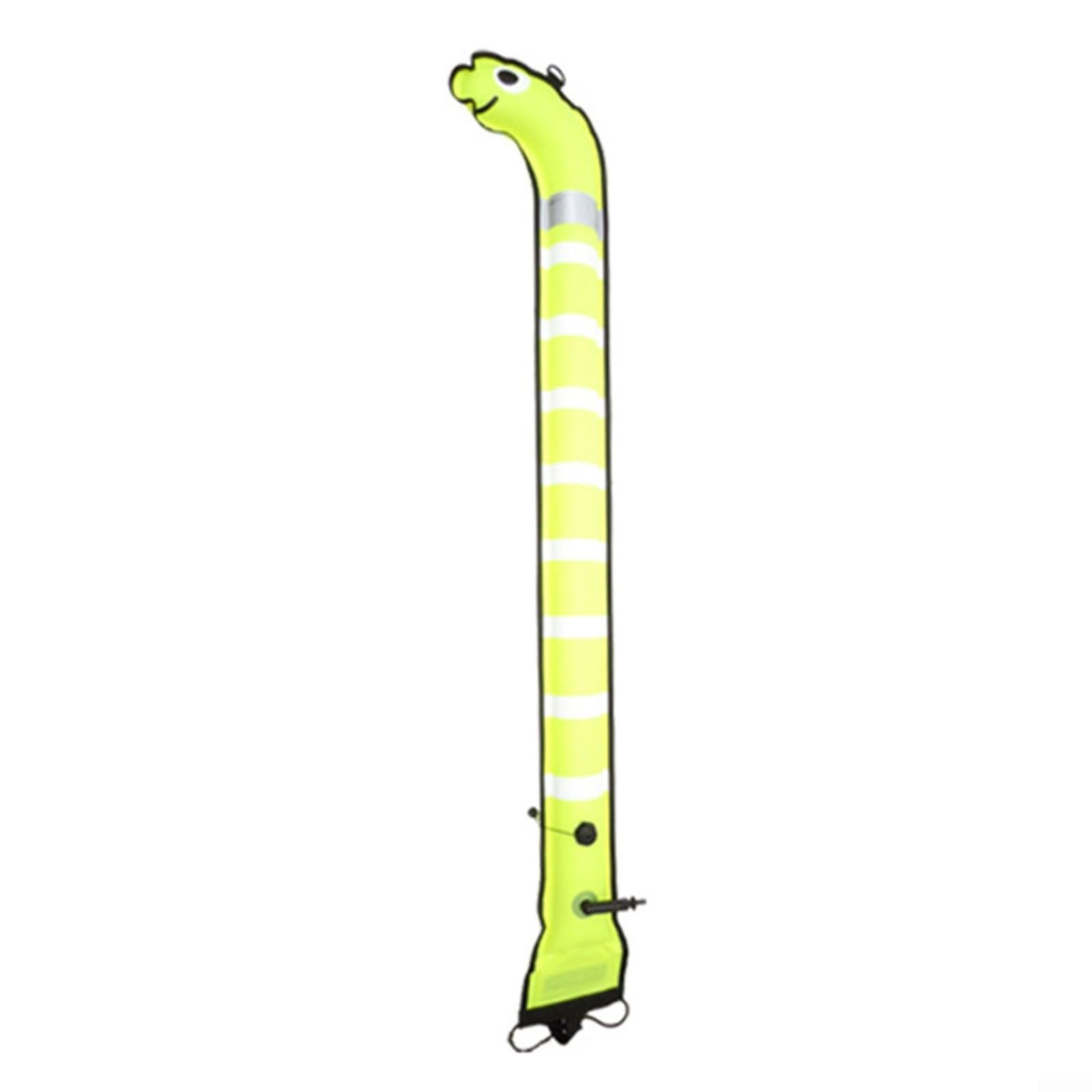 Boa subacquea SMB per sub, boa di segnalazione con strisce riflettenti, gonfiabile tramite bocchino o gonfiatore, boa visibile per il traffico in barca, arancione, 1,5 m x 15 cm (1,5 m x 15 cm, giallo