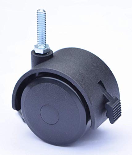 2 Inch Stem Casters With Brake, Swivel Caster Wheels Brake Locking Locks,Screwed Bolt 5/16"- 18 X 1", 4-Pack #TOP3