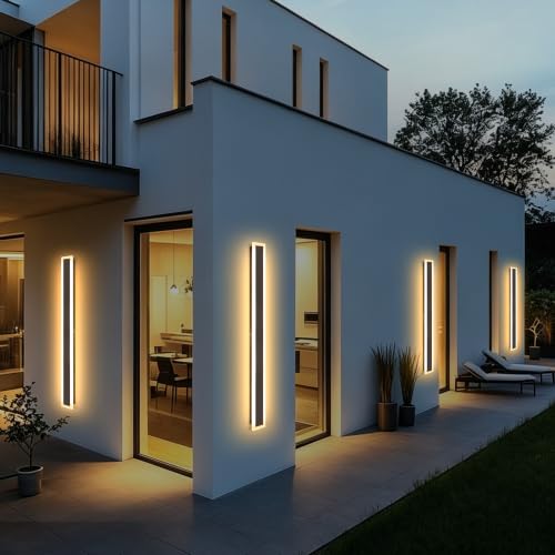 SUCICNISD 4 Pack 31.5in Modern Outdoor Lights 3000K Long Outdoor Wall Light
