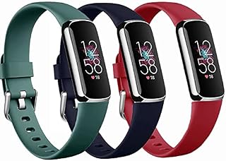 Nigaee 3 Pack Strap Compatible with Fitbit Luxe Strap, Soft Silicone Adjustable Sport Replacement Wrist Bands for Women Men