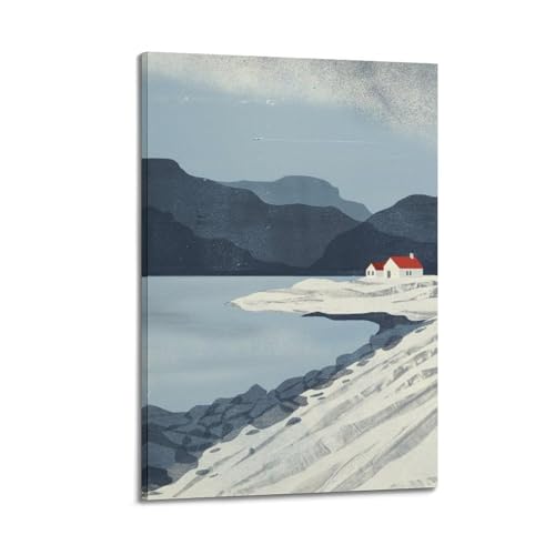 Impression sur toile WIZIGM maison solitaire cadre évasion poétique