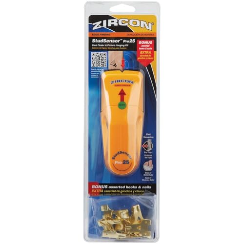 Zircon 69575 Pro 25 Stud Sensor with Picture Hanging Kit - Quantity 1, Gold