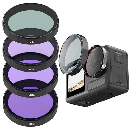 Osmo Action 5 Pro Lot de 4 filtres ND CPL ND8 ND16 ND32 polarisants à densité neutre HD en verre optique multicouches pour DJI Action 5/4/3 Accessoires