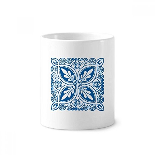Cadeau dentiste original mug fleur bleue Talavera céramique blanche pour cabinet