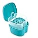 Genco Dental Denture Case, Denture Box with Strainer, Night Cleaner Denture Bath Box for Retainer, Mouthguard, False Teeth, and Denture Cleaning (Teal)