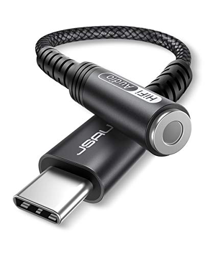 Image of USB Type C to 3.5mm Female Headphone Jack Adapter, JSAUX USB C to Aux Audio Dongle Cable Cord Compatible with iPhone 15 Pro Max /15 Pro /15 Plus, Samsung Galaxy S23 /S22 /S21 Ultra, iPad Pro, Pixel -Black