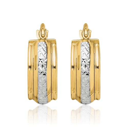 10K Solid Yellow Gold Huggie Small Hoop Earrings3