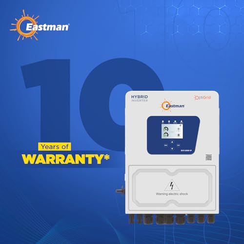Image of Eastman OptiGrid EHY-3kW 1-Phase Hybrid Solar Inverter with Eastman One App & Wi-Fi Stick | 97.6% Max Efficiency | Low Startup DC Voltage | IP65 | 10 Years Warranty