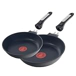 ECODE® Set Padelle Antiaderenti per Induzione e Gas con 2 Manici Removibili – Kit Salvaspazio da 20 e 24 cm Adatte a Forno, Lavastoviglie e Tutti i Piani Cottura – In Alluminio Fuso Non Tossiche