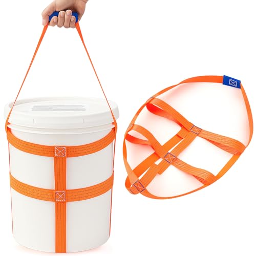 GliCraft 1 Pcs Bucket Sling with Bands for 5 Gallon Bucket Strap Harness Webbing Sling Lifting, 200lbs Capacity