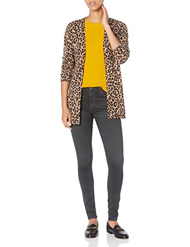 Amazon Essentials Women's Lightweight Open-Front Cardigan Sweater (Available In Plus Size), Camel Heather, Animal, Large #TOP2