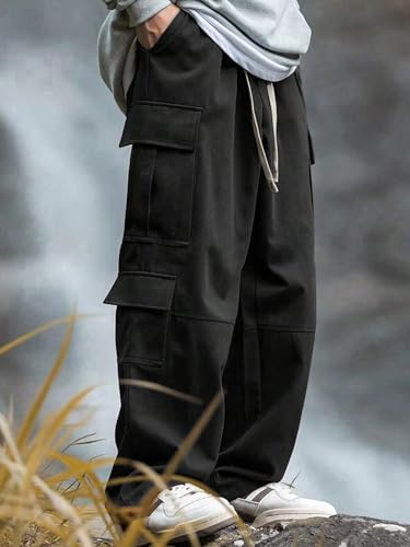 Image of Lymio Cargo for Men || Cotton Cargo Pant || Drawstring Waist Pant (Also Available in Plus Sizes) (137-140)