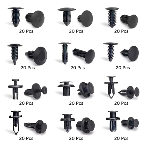 Image of NEIKO 50550A Retainer Clips Assortment, 245pc Automotive Fasteners, Car Bumper Clip for Fender Liner, Door Panel Plastic Clips, Plastic Rivets, Trim Removal Pry Bar Tool, GM, Toyota, Ford, Honda