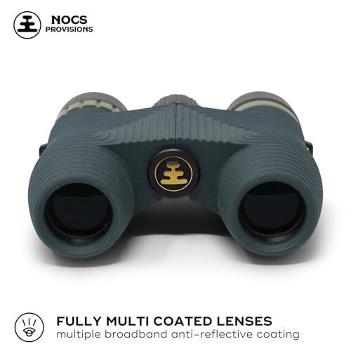Image of Nocs Provisions Standard Issue 8x25 Waterproof Binoculars, 8X Magnification, Bak4 Prism, Wide View Multi-Coated Lenses for Bird Watching, Hiking & Backpacking - Cypress Green II