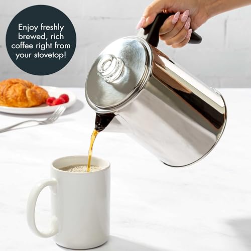 Primula Stovetop Coffee Percolator, Premium Stainless Steel Coffee Maker With Reusable Filter Basket, Non-Drip Spout, Glass Knob Brew Indicator And Heat Resistant Handle thumb #4