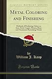Metal Coloring and Finishing: Methods of Producing Colors on Iron, Steel, Copper, Bronze, Brass and Aluminum Burnishing Metals (Classic Reprint)