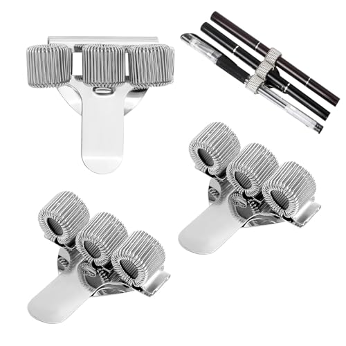 XINTANGXIA 3 Piezas Portalápices de Metal de Triple Agujero Soporte de Lapicera con Clip de Bolsillo Clips de Bolígrafos para Médicos, Enfermeras, Pilotos