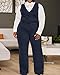 Womens Plus Size Two Piece Outfits Summer Fashion Button V Neck Crop Vest Blazer and Wide Leg Pants Suit Matching Sets Navy Blue 5X
