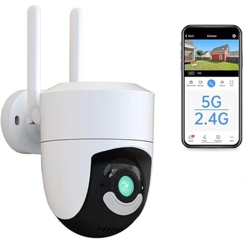 SECUEYE APP 4MP/5MP Dome Camera Dual-Band WiFi 2.4GHz 5GHz Pan/Tilt/Zoom Automatic Tracking Human Dection Color Night IP65 Waterproof 24/7 Recording (C9H) Cover