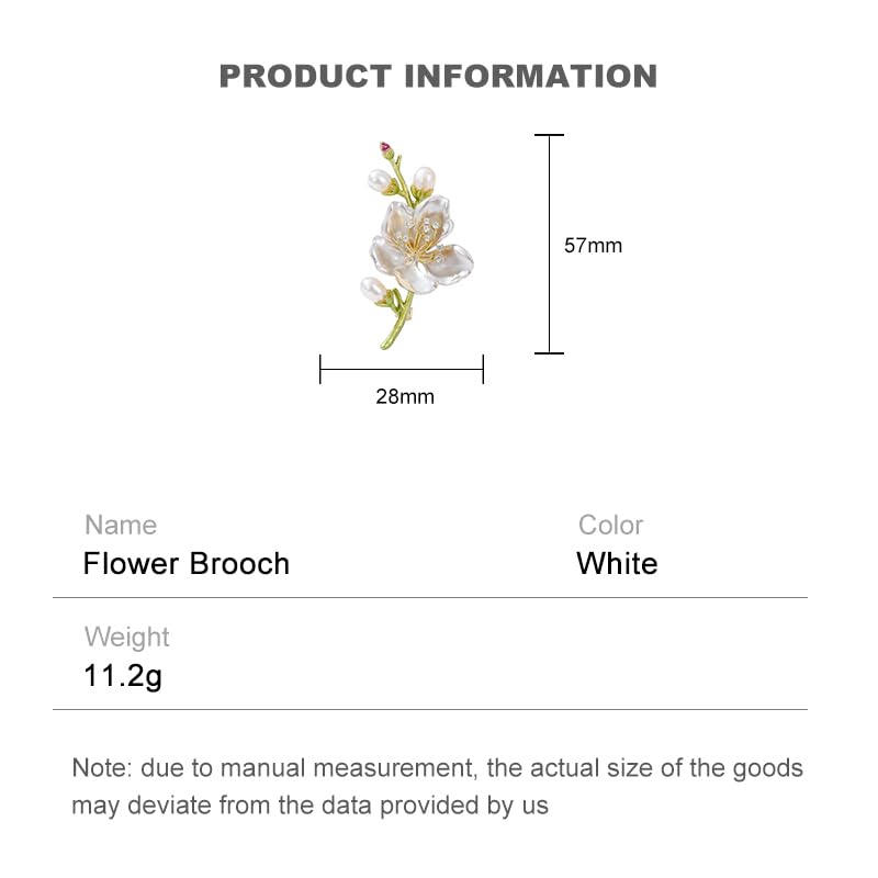 Image of 14K Gold Graceful Vintage Chinese Style Brooch Pin for Women, Freshwater Pearl Magnolia Flower Pink /White Pin, Ideal for Traditional Events, Women's Brooches & Pins