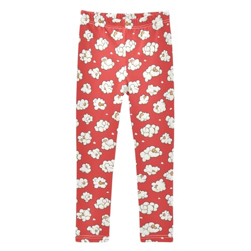 Girls Leggings Soft Toddler Ankle Length Bottoms Popcorn Kids Dance Yoga Pants 4-10 Years
