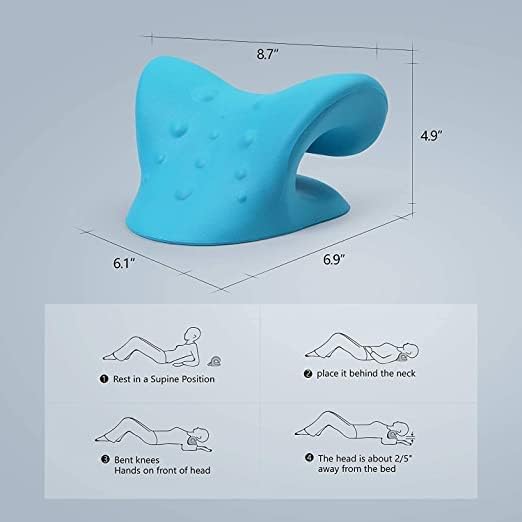 Image of ZUDELLA Foam Neck and Shoulder Relaxer, Cervical Traction Device for Tmj Pain Relief and Cervical Spine Alignment-Chiropractic Pillow, Neck Stretcher