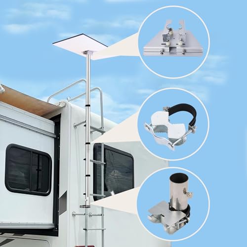 Starlink Gen 3 Flag Pole Mount, for RV Ladders Starlink Mini Pole Mount Kit Bracket, 2-9 ft, with Gen 3 Pipe Adapter by Star Bridge - Image 4